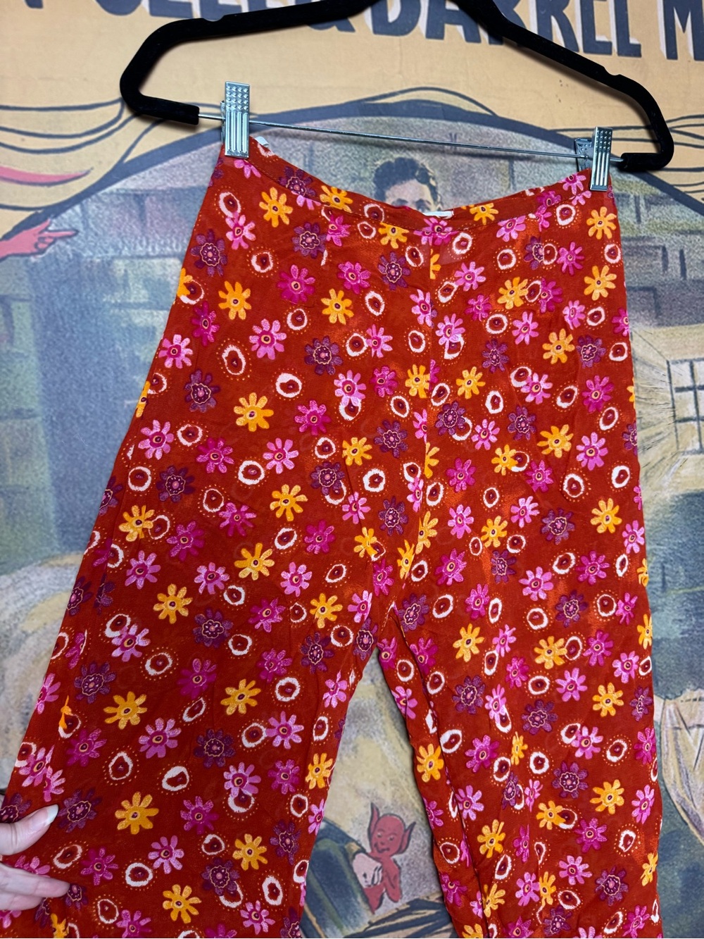 Promod EU High Waisted Viscose Sheer Floral Pants